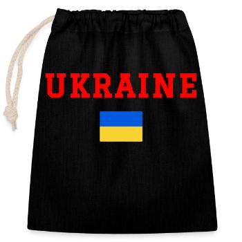 ukraine - Verschließbarer Geschenkbeutel aus Baumwolle (25x30cm) - Schwarz - Vorne