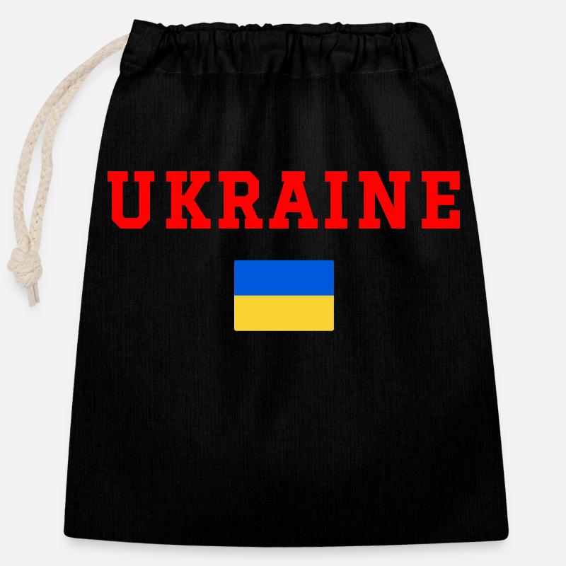 Ukraine - Closable cotton gift bag (25x30cm) - black