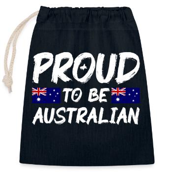 Australia Flag Down Under Australian Flag - Closable cotton gift bag (25x30cm) - navy - Front