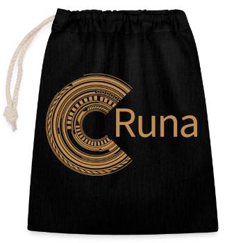 Pour Runa - Sac cadeau en coton avec cordon (25 x 30 cm) - noir - Devant