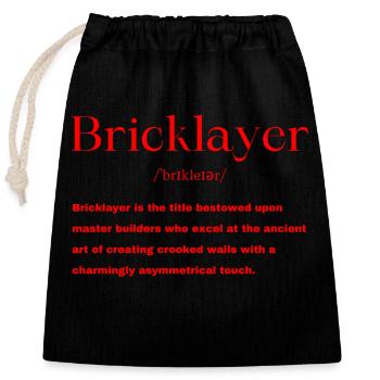 Bricklayer - Closable cotton gift bag (25x30cm) - black - Front