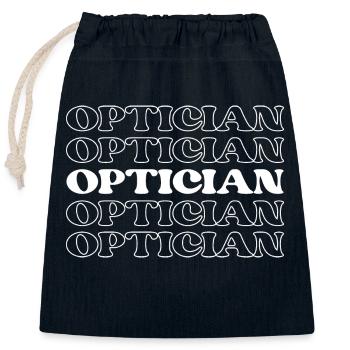 Optician Eyewear Specialist Eyeglass Fitter Eye - Closable cotton gift bag (25x30cm) - navy - Front