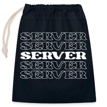 Kellner Kellnerin Kellnerin Food Server Gastronomie - Verschließbarer Geschenkbeutel aus Baumwolle (25x30cm) - Navy - Vorne