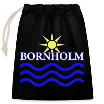 BORNHOLM-Sun Water - Verschließbarer Geschenkbeutel aus Baumwolle (25x30cm) - Schwarz - Vorne