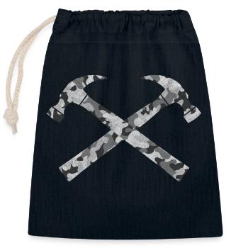 Hammer - Closable cotton gift bag (25x30cm) - navy - Front