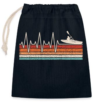 Kajakfahrer Herzschlag - Verschließbarer Geschenkbeutel aus Baumwolle (25x30cm) - Navy - Vorne