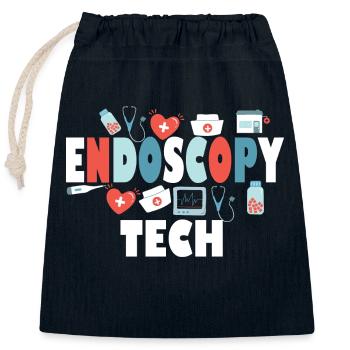 Conceptions uniques d’infirmière d’endoscopie et d’escouade gastro - Sac cadeau en coton avec cordon (25 x 30 cm) - bleu marine - Devant