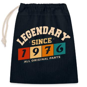 Legendary since 1976 vintage retro anniversary - Closable cotton gift bag (25x30cm) - navy - Front