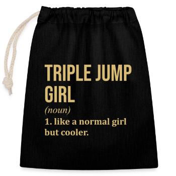 triple saut - Sac cadeau en coton avec cordon (25 x 30 cm) - noir - Devant