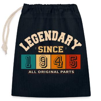 Legendär seit 1945 Vintage-Retro-Jubiläum - Verschließbarer Geschenkbeutel aus Baumwolle (25x30cm) - Navy - Vorne