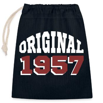 Original 1957 - Sac cadeau en coton avec cordon (25 x 30 cm) - bleu marine - Devant
