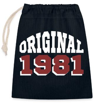 Original 1981 - Closable cotton gift bag (25x30cm) - navy - Front