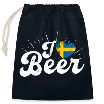 Schweden Stockholm Sverige Wikinger Flagge - Verschließbarer Geschenkbeutel aus Baumwolle (25x30cm) - Navy - Vorne