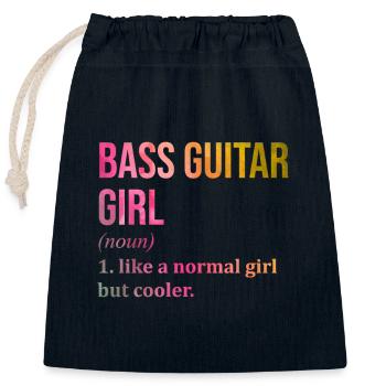 Bass - Closable cotton gift bag (25x30cm) - navy - Front