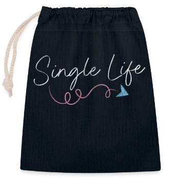 Relationship Partner Date Solo - Closable cotton gift bag (25x30cm) - navy - Front