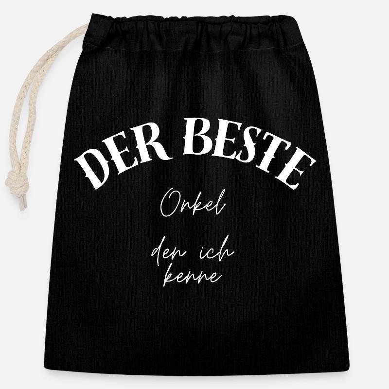 Der beste Onkel den ich kenne - Verschließbarer Geschenkbeutel aus Baumwolle (25x30cm) - Schwarz
