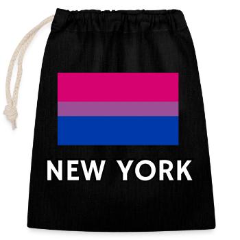 Drapeau de la Bi Pride New York - Sac cadeau en coton avec cordon (25 x 30 cm) - noir - Devant