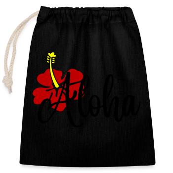 ALoha - Verschließbarer Geschenkbeutel aus Baumwolle (25x30cm) - Schwarz - Vorne