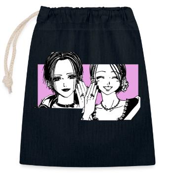Nana Hachi - Manga - Anime - Alliance - Sac cadeau en coton avec cordon (25 x 30 cm) - bleu marine - Devant