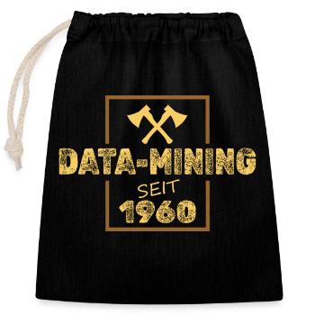 Mining 1960 - Closable cotton gift bag (25x30cm) - black - Front
