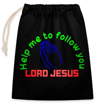 HELP ME TO FOLLOW YOU LORD JESUS - Sac cadeau en coton avec cordon (25 x 30 cm) - noir - Devant
