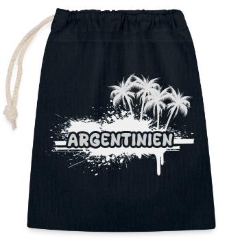 Argentine - Sac cadeau en coton avec cordon (25 x 30 cm) - bleu marine - Devant
