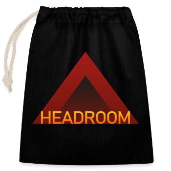 Headroom - Gold - Closable cotton gift bag (25x30cm) - black - Front