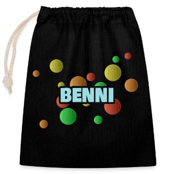 Benni Benni - Verschließbarer Geschenkbeutel aus Baumwolle (25x30cm) - Schwarz - Vorne