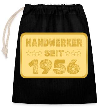 1956 - Closable cotton gift bag (25x30cm) - black - Front