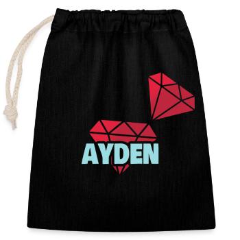 Precious Ayden - Closable cotton gift bag (25x30cm) - black - Front