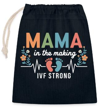 Hope and strength on the IVF journey - Closable cotton gift bag (25x30cm) - navy - Front
