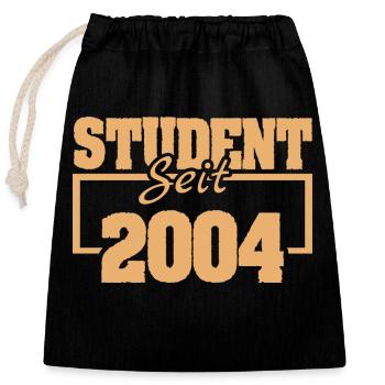 Student 2004 - Verschließbarer Geschenkbeutel aus Baumwolle (25x30cm) - Schwarz - Vorne