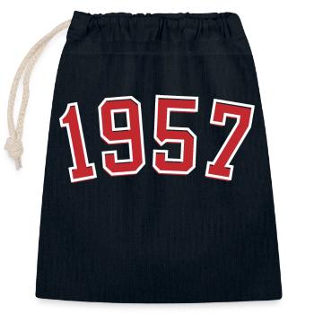 Sport Birth Year 1957 - Closable cotton gift bag (25x30cm) - navy - Front