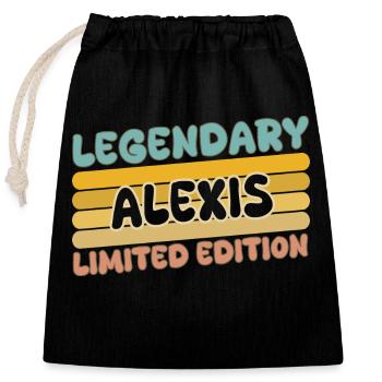 Alexis comme nom - Sac cadeau en coton avec cordon (25 x 30 cm) - noir - Devant
