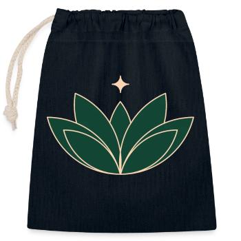 Lotus Lotusblüte - Verschließbarer Geschenkbeutel aus Baumwolle (25x30cm) - Navy - Vorne