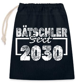 2030 - Closable cotton gift bag (25x30cm) - navy - Front