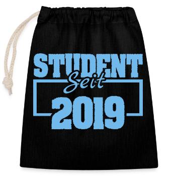2019 - Closable cotton gift bag (25x30cm) - black - Front