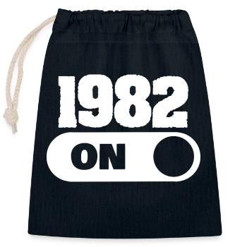 1982 - Closable cotton gift bag (25x30cm) - navy - Front