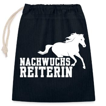 Geschenkidee Pferde Pferd Reiten Hobby Spruch - Verschließbarer Geschenkbeutel aus Baumwolle (25x30cm) - Navy - Vorne