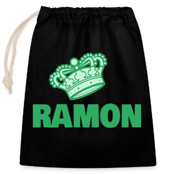 Ramon comme prénom - Sac cadeau en coton avec cordon (25 x 30 cm) - noir - Devant