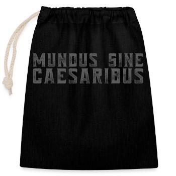 Mundus Sine Caesaribus Quote Latin - Closable cotton gift bag (25x30cm) - black - Front