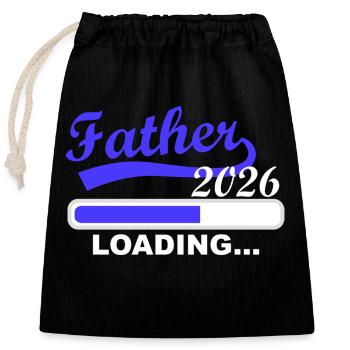 Father 2026 will soon become reality - Closable cotton gift bag (25x30cm) - black - Front