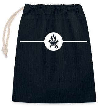 Grill Symbol Grilling - Closable cotton gift bag (25x30cm) - navy - Front