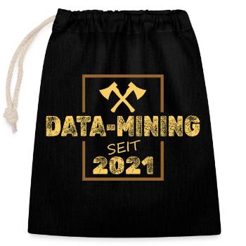 Données 2021 - Sac cadeau en coton avec cordon (25 x 30 cm) - noir - Devant