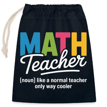 Bunte Mathelehrer Illustration T-Shirt - Verschließbarer Geschenkbeutel aus Baumwolle (25x30cm) - Navy - Vorne