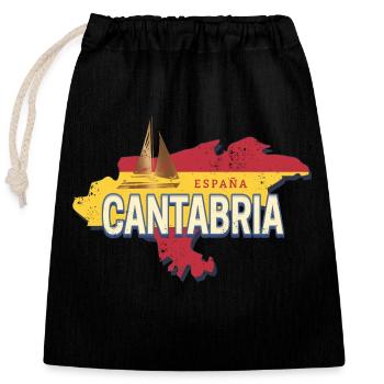 Cantabrie Espagne Région Rétro Vintage Souvenir - Sac cadeau en coton avec cordon (25 x 30 cm) - noir - Devant