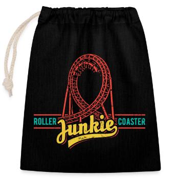 Rollercoaster Junkie - Roller Coaster - Loop - Closable cotton gift bag (25x30cm) - black - Front
