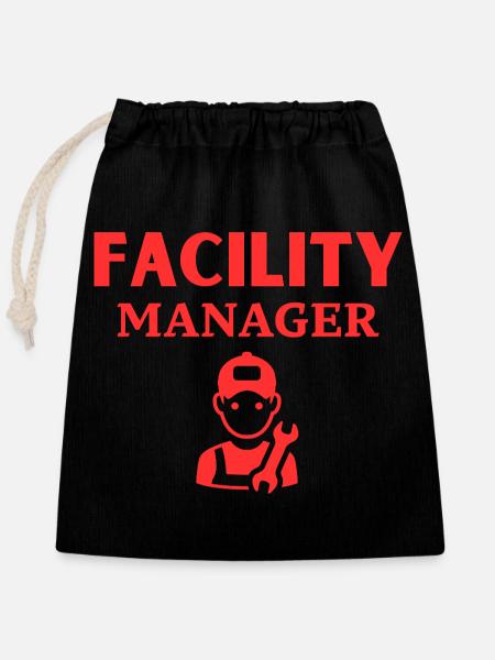 Facility Manager - Verschließbarer Geschenkbeutel aus Baumwolle (25x30cm) - Schwarz