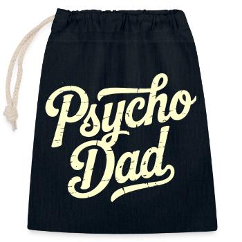 Psycho Dad Vintage Script - Closable cotton gift bag (25x30cm) - navy - Front