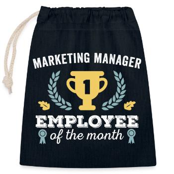 Marketingleiter Mitarbeiter des Monats - Verschließbarer Geschenkbeutel aus Baumwolle (25x30cm) - Navy - Vorne